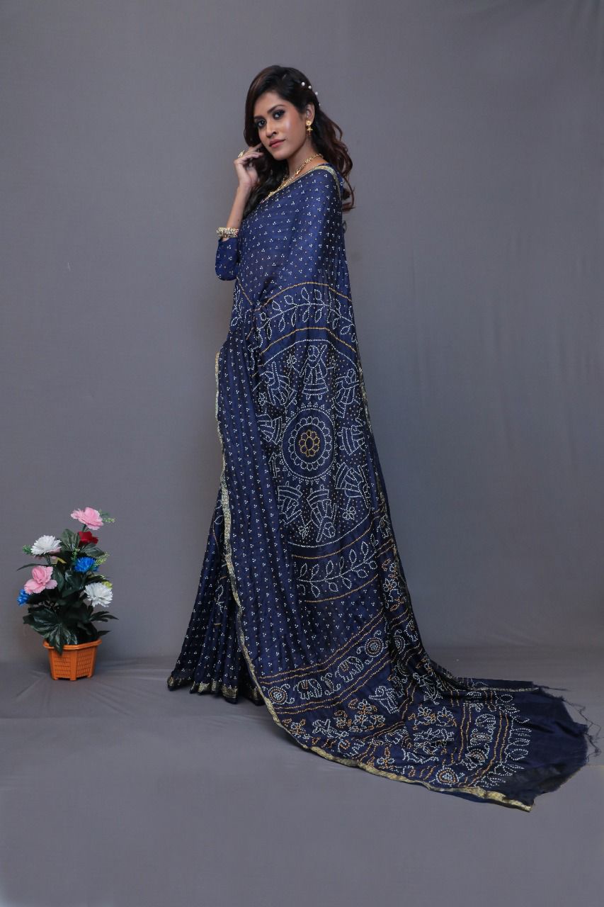 Sudarshan Block Bandhej Most Demanded Wholesale Printed Saree Catalog

